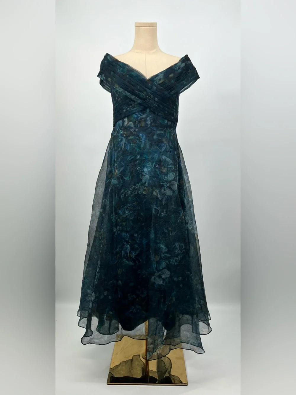 THEIA Auden Off Shoulder Midi Dress | 8 NWT Alfresco Floral - Picture 5 of 15